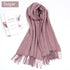 Women's Solid Color Lambswool Fringe Bib - O Retalho