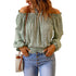 Women's Long-sleeved Floral Strap Off-the-shoulder Top - O Retalho