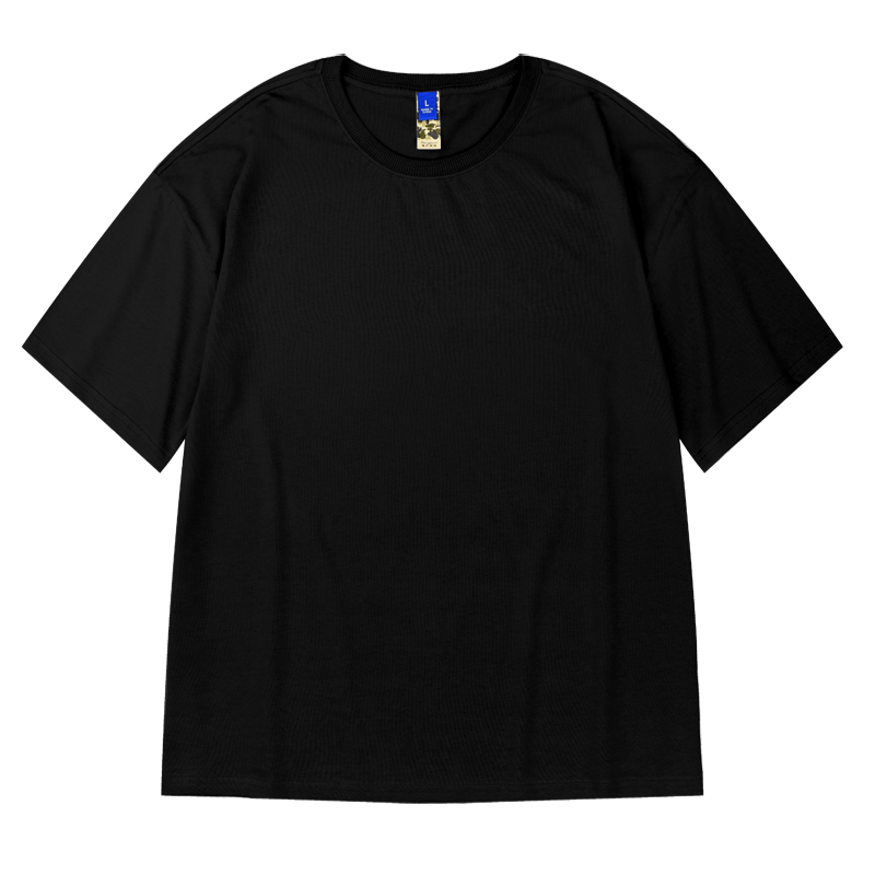 T-shirt de Algodão Manga solta curta de cor sólida - O Retalho