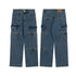 Calças jeans de perna reta com bolso de carga - O Retalho