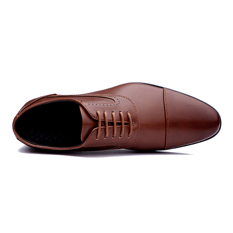Sapatos de couro casuais de moda simples e tendência para homens - O Retalho