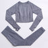 Conjunto de Roupas de Yoga Fitness - Elegância Sem Costuras para Mulheres Ativas - O Retalho