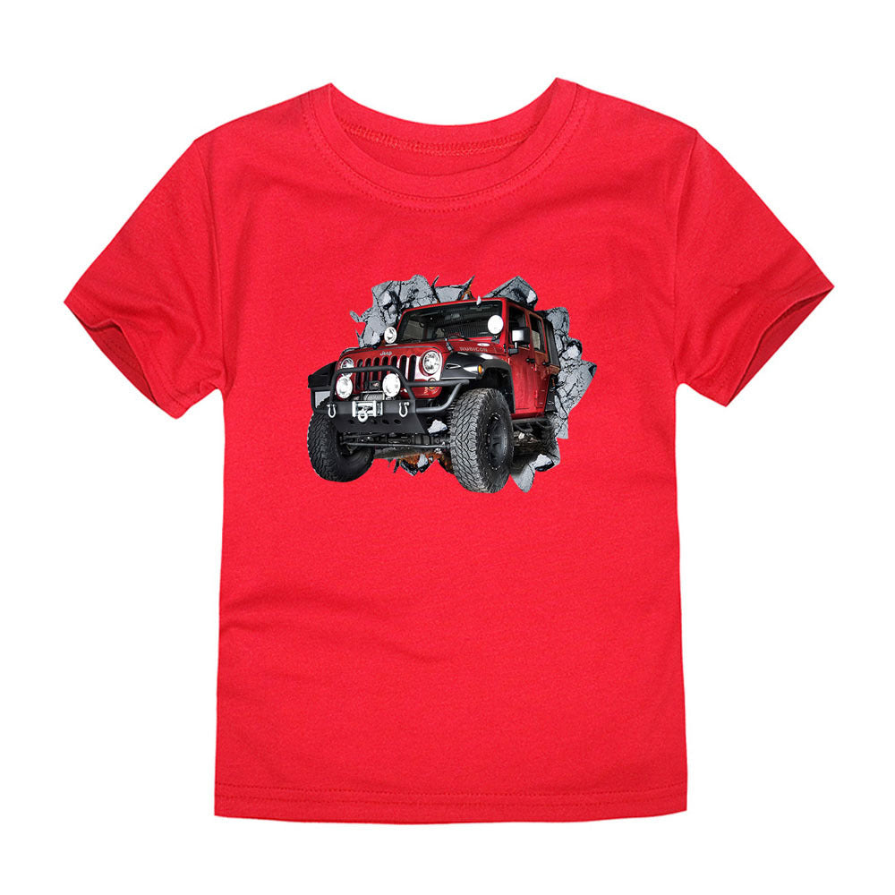 Camiseta De Algodão De Manga Curta Para Meninos E Meninas - O Retalho