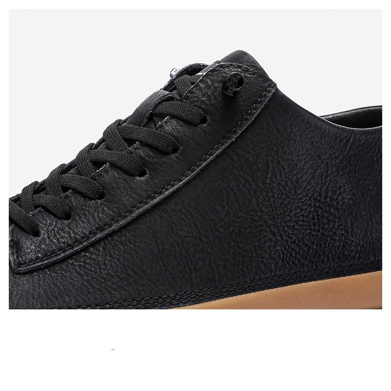Sapatos casuais masculinos de couro com sola macia - O Retalho