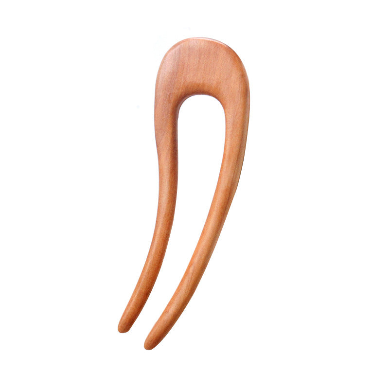 Green Ebony U-shaped Hairpin Ancient Style Modern Simple Hairstyle - O Retalho