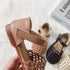 Sapatos femininos com sola macia e biqueira trançada - O Retalho