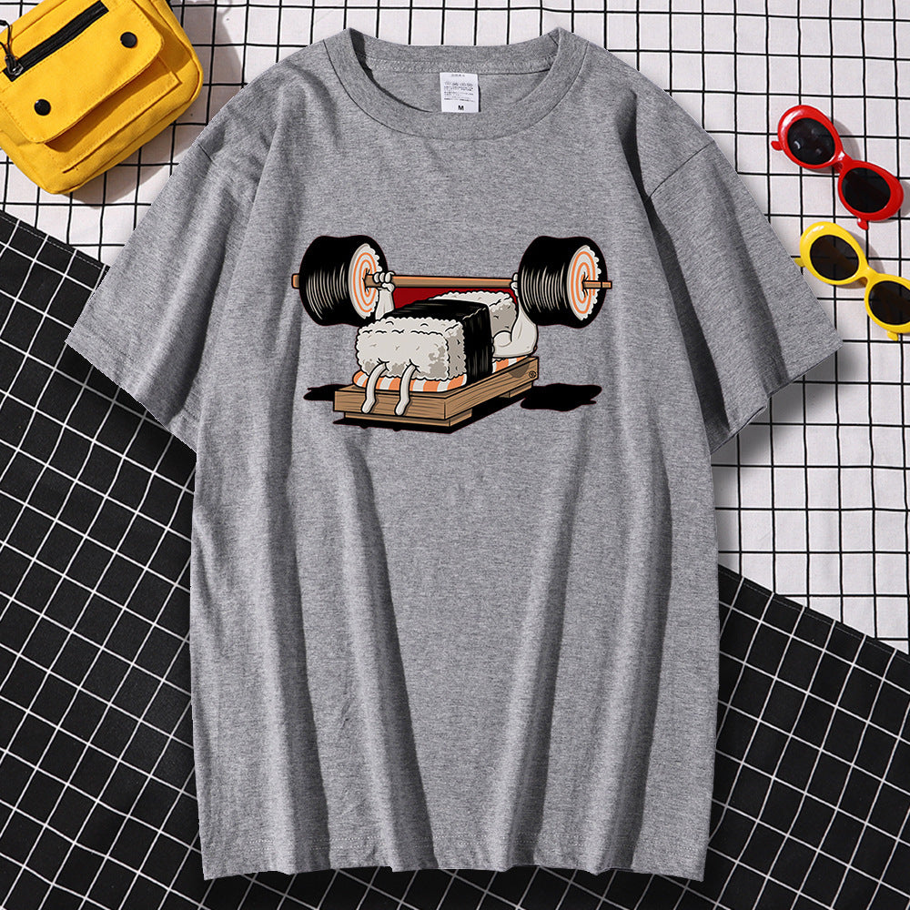 Sport Sushi Funny Anime Print New Short Sleeved - O Retalho