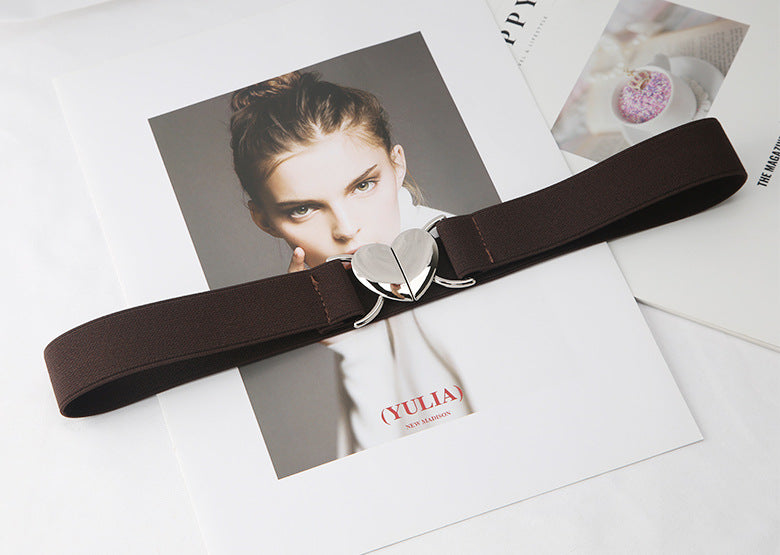 Elastic Stretch All-matching Love Buckle Thin Belt - O Retalho
