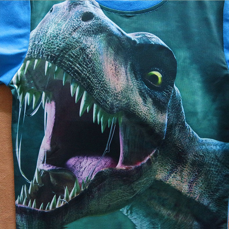 Manga Camiseta Curta de Menino dos Desenhos Animados de Gola Redonda - O Retalho