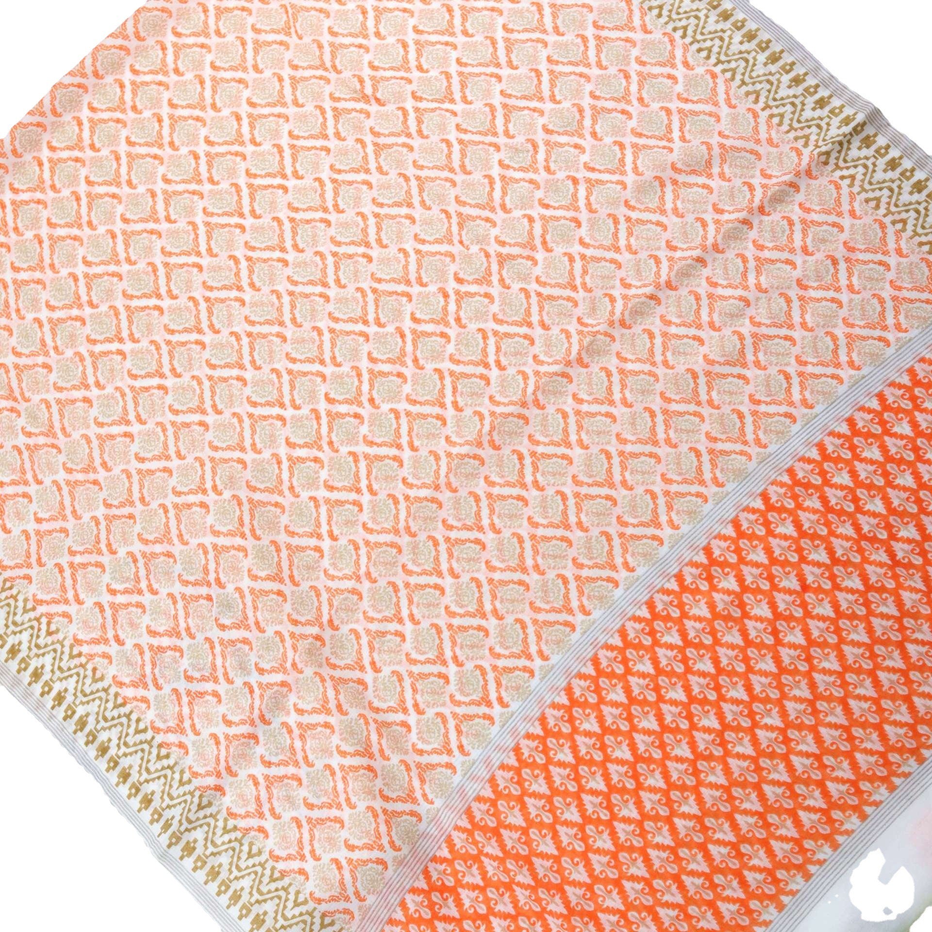 Baroque Geometric Printed Silk Scarf - O Retalho