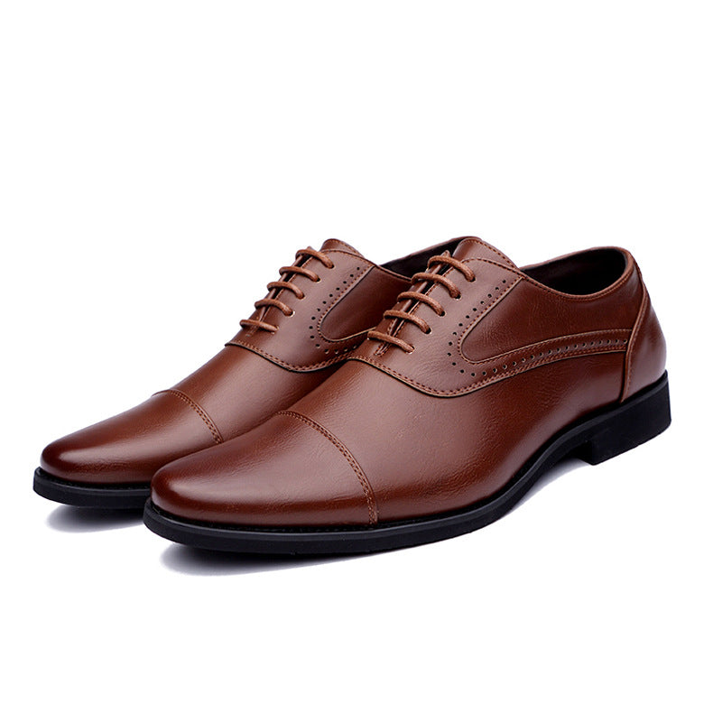 Sapatos de couro casuais de moda simples e tendência para homens - O Retalho