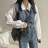 Patchwork Long Sleeve Loose Contrast Color And Versatile Top - O Retalho