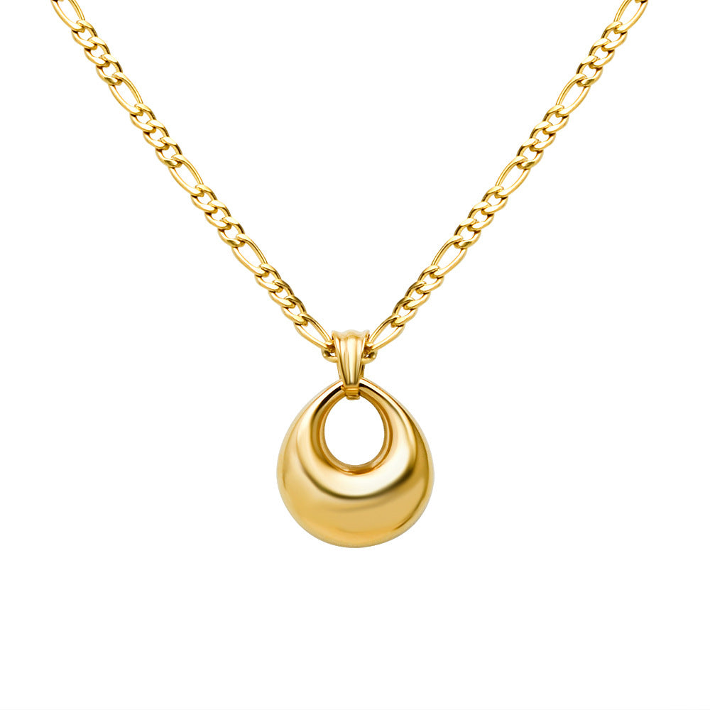 Colar Pingente Oval Oco Para Mulheres - O Retalho