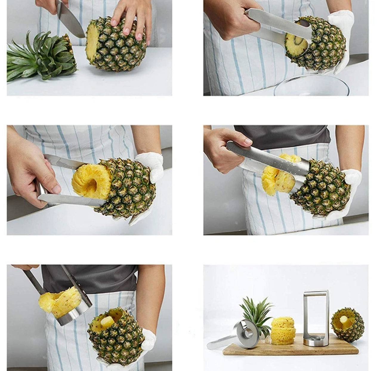 Cortador e Descascador de Abacaxi com Lâmina Afiada para Frutas em Cubos - O Retalho