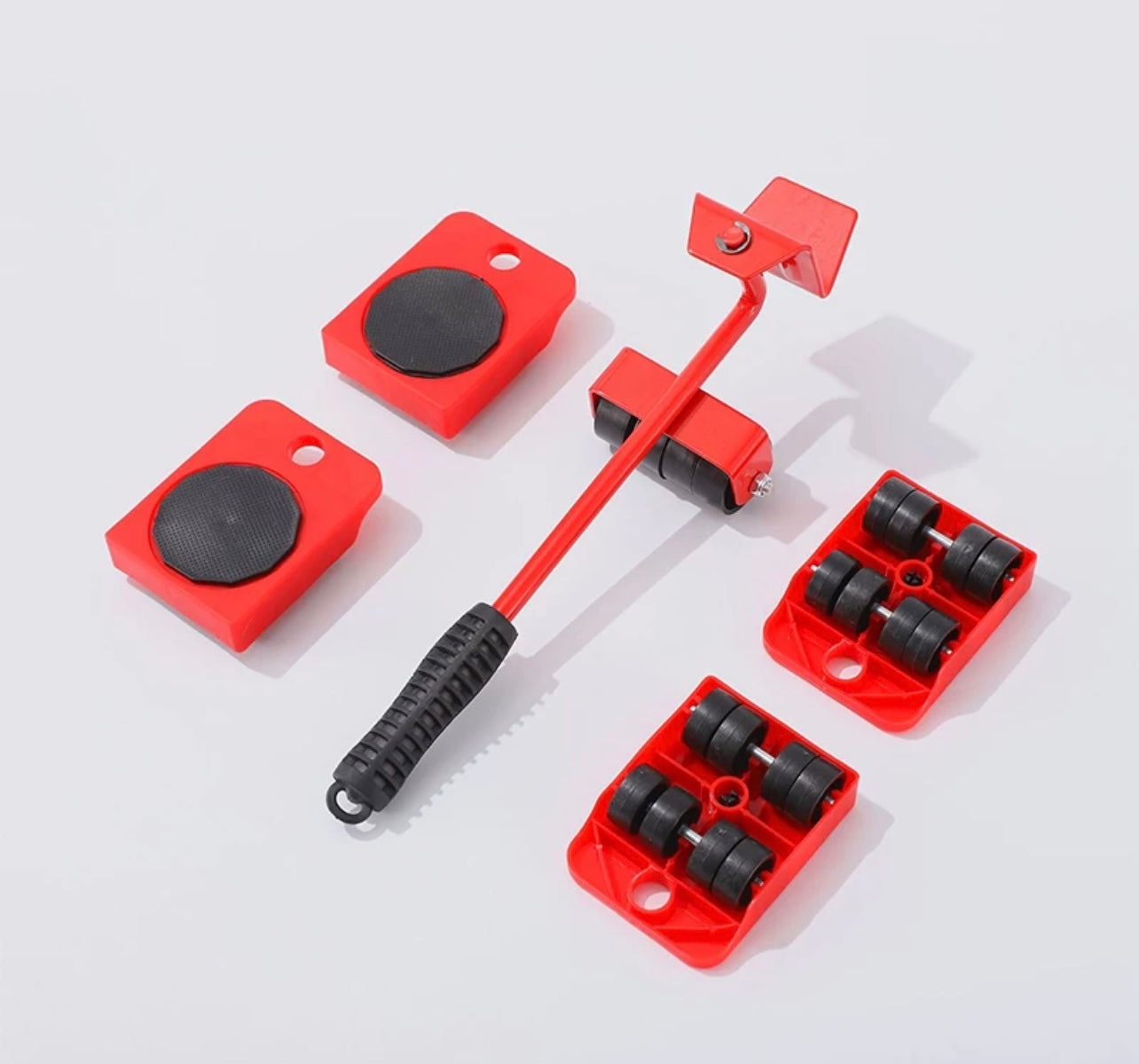 Kit de Elevação de Móveis - 5 Conjuntos Ferramentas Pesadas para Movimentação de Móveis em Carpetes com Sistema de Rolos - O Retalho