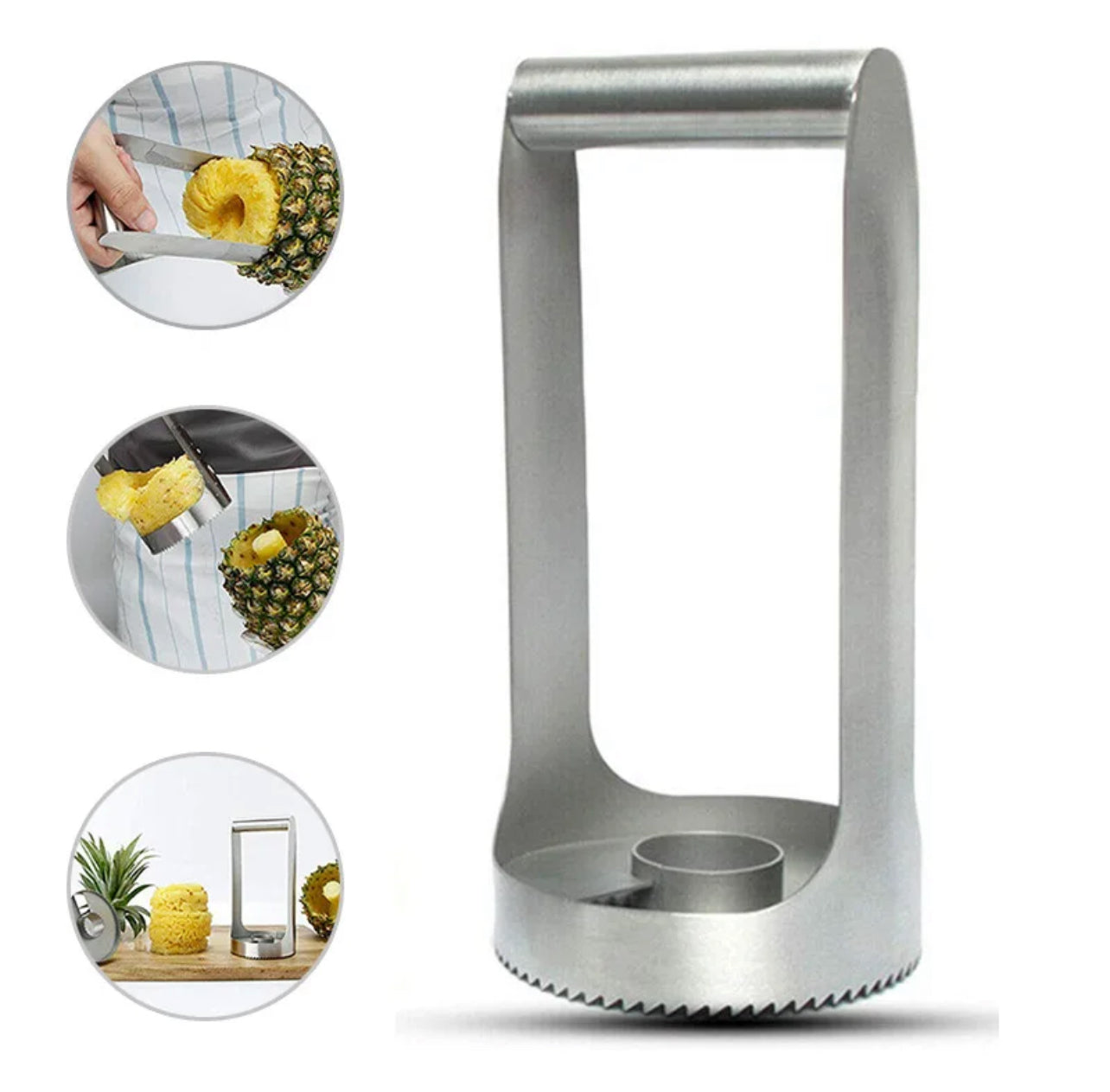 Cortador e Descascador de Abacaxi com Lâmina Afiada para Frutas em Cubos - O Retalho